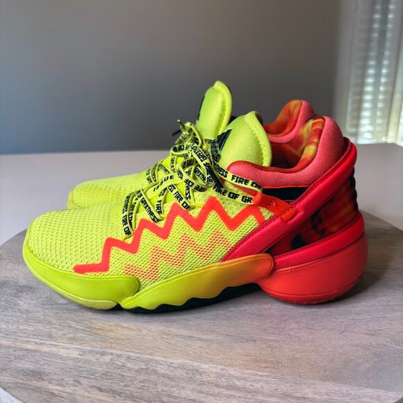 Adidas DON D.O.N. Issue #2 Fire of Greatness Basketball Shoes Yellow Red Size 5 main image 8